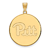 10k Yellow Gold 1in University of Pittsburgh Pitt Round Pendant