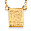 14k Yellow Gold Small The Grove at Ole Miss Pendant with 18in Chain