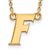 14kt Yellow Gold 1/2in University of Florida F Pendant with 18in Chain