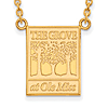 10k Yellow Gold 3/4in The Grove at Ole Miss Pendant with 18in Chain