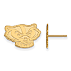 University of Wisconsin Badger Face Earrings Small 14k Yellow Gold