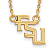 14k Yellow Gold Florida State University FSU Pendant Necklace Small