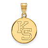Kansas State University Round KS Pendant 5/8in 14k Yellow Gold