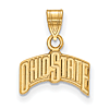 10kt Yellow Gold 3/8in Ohio State University Arched Pendant