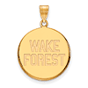 Wake Forest University Round Pendant 3/4in 14k Yellow Gold