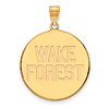 Wake Forest University Disc Pendant 1in 10k Yellow Gold