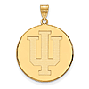 14kt Yellow Gold 1in Indiana University Round Pendant
