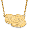 14kt Yellow Gold LSU Eye of the Tiger Pendant with 18in Chain
