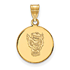 North Carolina State Univ. Mr. Wuf Disc Pendant 5/8in 10k Yellow Gold
