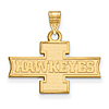 University of Iowa Hawkeyes Pendant 1/2in 14k Yellow Gold