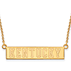 14kt Yellow Gold 1/2in KENTUCKY Bar Pendant with 18in Chain