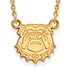 14k Yellow Gold 1/2in University of Georgia Bulldog Face Necklace