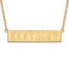 14kt Yellow Gold Large KENTUCKY Bar Pendant with 18in Chain