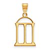 10kt Yellow Gold 3/4in University of Georgia Arch Laser-cut Pendant