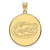 14kt Yellow Gold 1in University of Florida Round Pendant