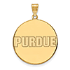 10k Yellow Gold Purdue University Round Pendant 1in