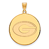 10kt Yellow Gold 1in University of Georgia G Round Pendant