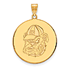 10kt Yellow Gold 1in University of Georgia Bulldog Round Pendant