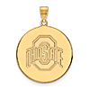 10kt Yellow Gold 1in Ohio State University Disc Pendant