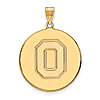 10kt Yellow Gold 1in Ohio State University Block O Disc Pendant