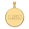 14kt Yellow Gold 1in Louisiana State University LSU Round Pendant
