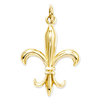 14kt Yellow Gold 7/8in Open Back Fleur de Lis Charm