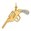 14k Yellow Gold Moveable Revolver Pendant with Rhodium