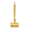 14k Yellow Gavel Pendant 1in