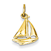 14kt Yellow Gold 1/2in Sailboat Charm