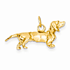 14kt Yellow Gold 3-D Dachshund Dog Charm