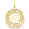 14kt Yellow Gold 3/4in Round Happy Anniversary Charm