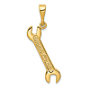 14k Yellow Gold Wrench Pendant 7/8in