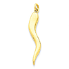 14kt Yellow Gold 1 3/8in Solid Italian Horn Pendant