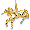 14kt Yellow Gold 1/2in Unicorn Charm