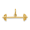 14k Yellow Gold 3-D Barbell Pendant