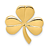 14k Yellow Gold Shamrock Pendant Slide 3/4in