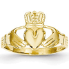 14kt Yellow Gold Polished Petite Claddagh Ring