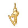 14k Yellow Gold 3-D Ice Skate Charm