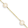 14kt Yellow Gold 9in Freshwater Cultured Pearl Anklet