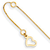 14k Yellow Gold Fancy Heart Anklet 9in