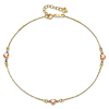 14k Tri-Color Gold Puffed Heart Anklet 9in