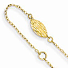 14k Yellow Gold 9in Anklet with Rice Bead Charms