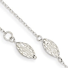 14kt White Gold 9in Anklet with Rice Bead Charms