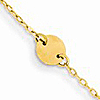 14kt Yellow Gold Polished Disc Adjustable Anklet