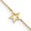 14kt Yellow Gold 9in Adjustable Star Charm Anklet