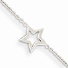 14kt White Gold 9in Anklet with Cut out Stars