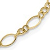 14kt Yellow Gold 10in Fancy Oval Hoop Link Anklet