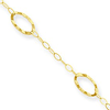 14kt Yellow Gold 9in Anklet with Fancy Oval Charms