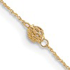 14k Yellow Gold 10in Diamond-cut Ball Station Anklet