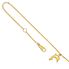 14kt Yellow Gold 10in Anklet with Dolphin Charm